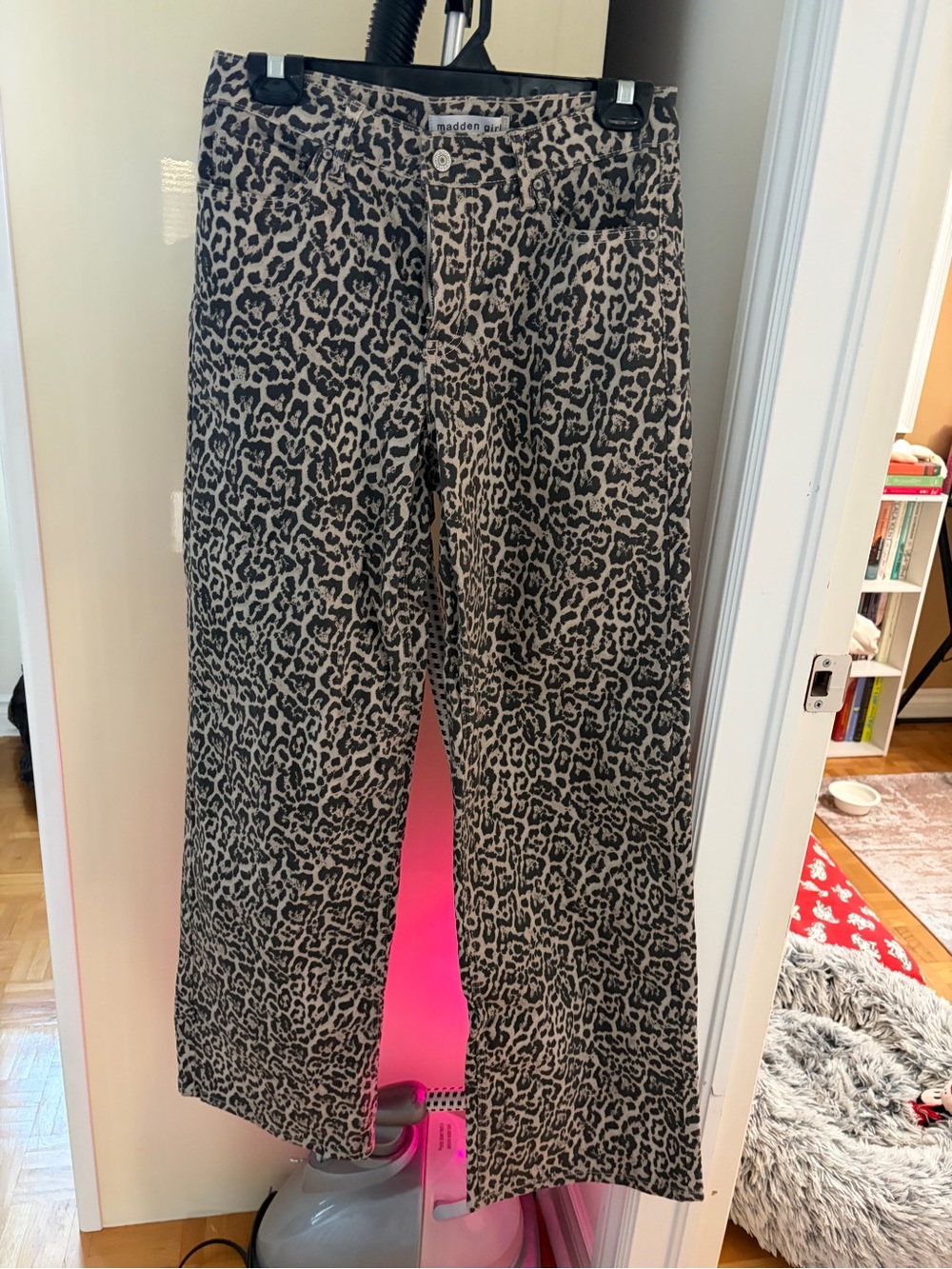 Madden Girl Leopard Print Wide-Leg Pants - Gray/Black/ Brown